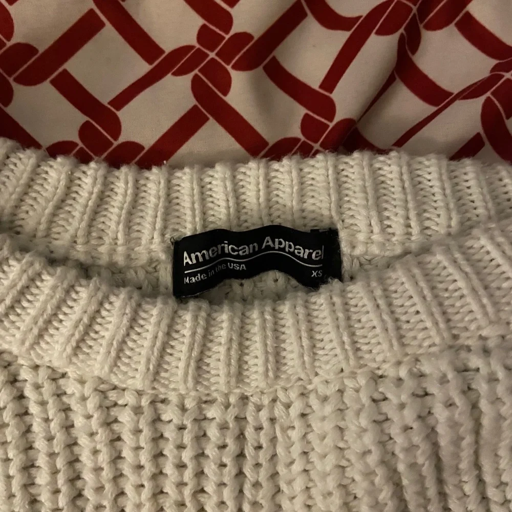 Cream Crewneck Rib-Knit Sweater - Picture 3 of 3